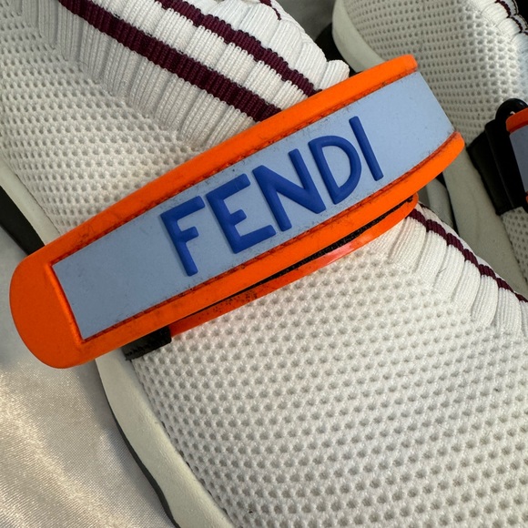 Fendi Knit Fabric Strap Closure Stretchy Sneakers - Picture 4 of 9